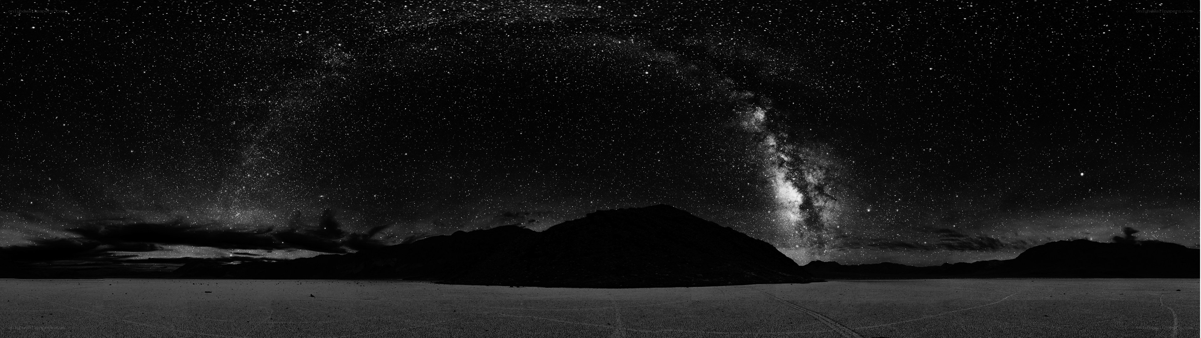 Milky Way over desert mountains