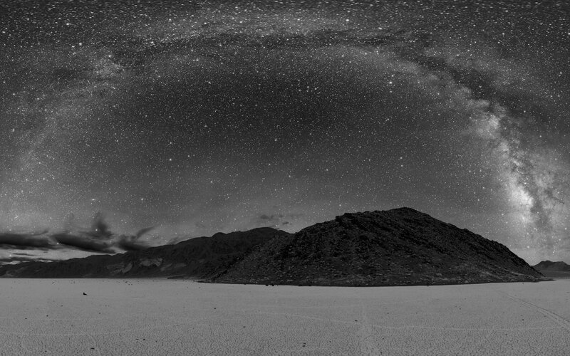 Milky Way over desert mountains