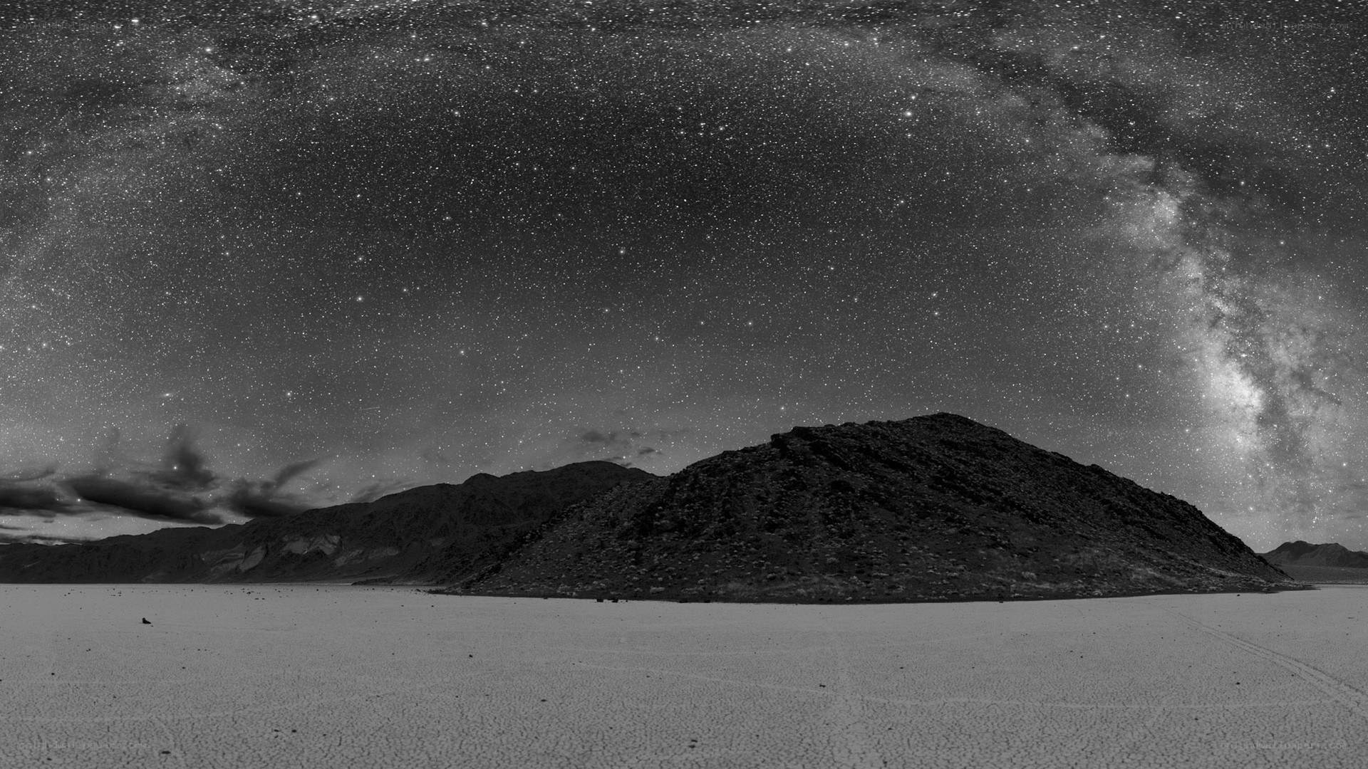 Milky Way over desert mountains