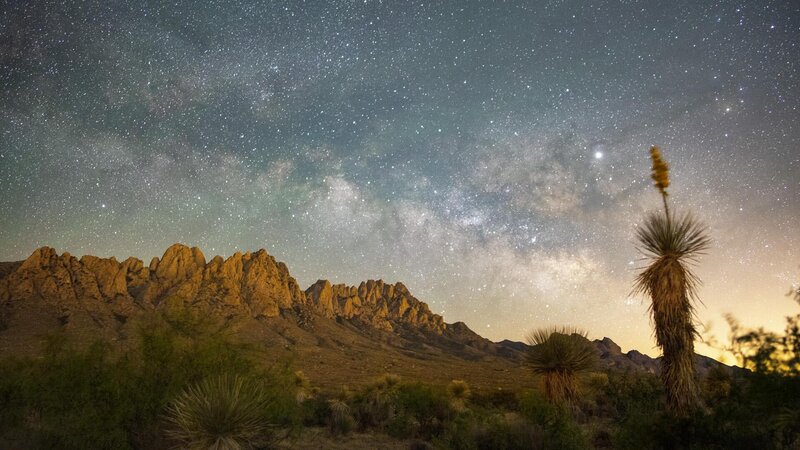 Milky Way over Desert Mountains — Black