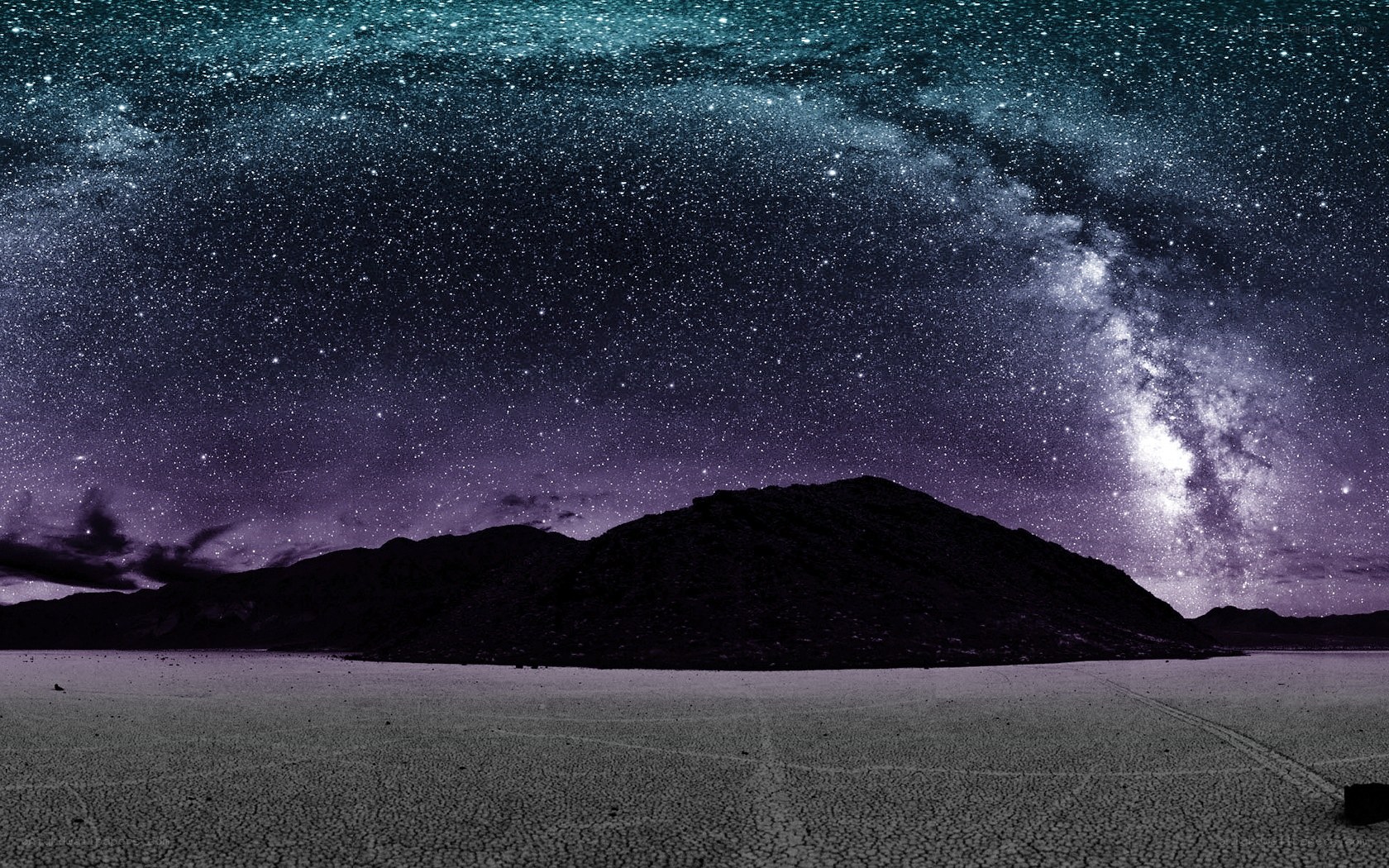Milky Way over desert mountains