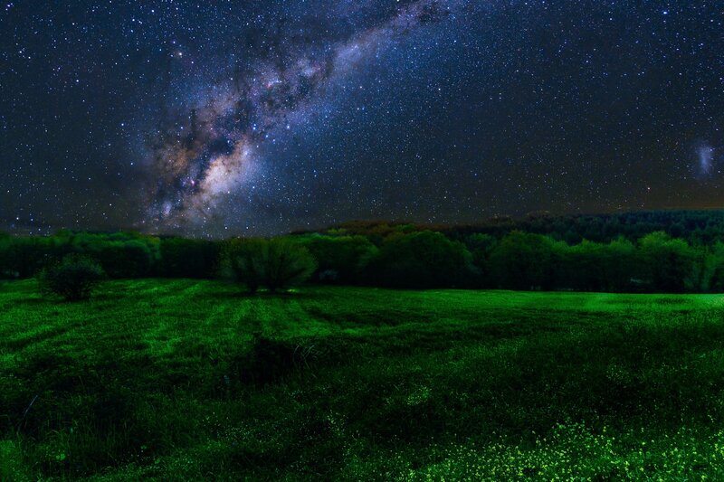 Milky Way over Field — Green