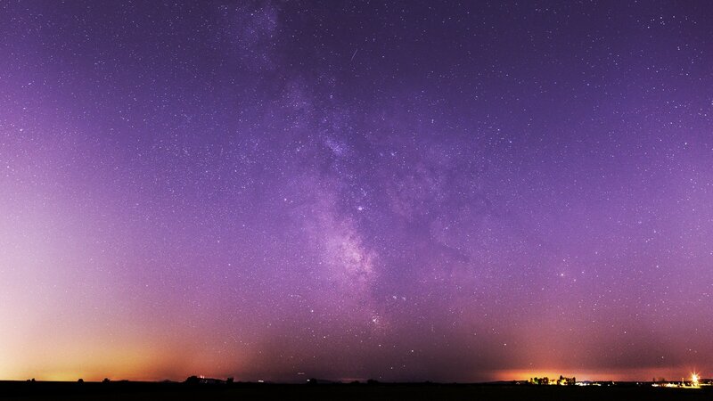 Milky Way over Field — Purple
