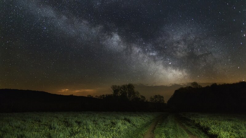 Milky Way over Field
