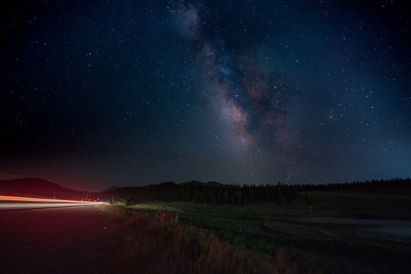 Milky Way over Forest — Dark Blue, Serene