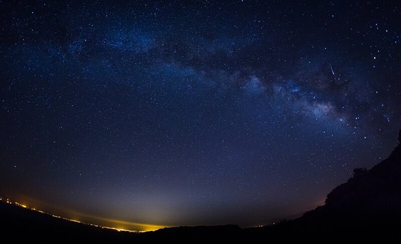 Milky Way over Hills — Blue