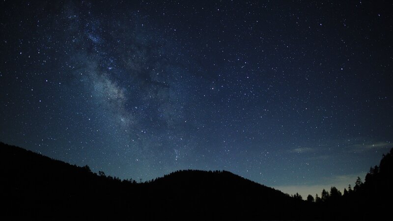 Milky Way over Hills — Dark Blue