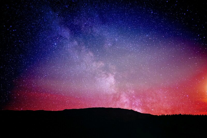 Milky Way over Hills — Purple