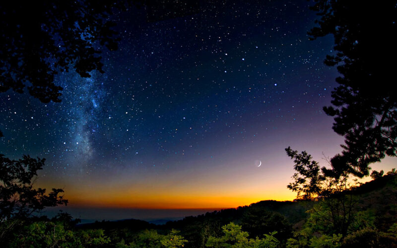 Milky Way over Hills