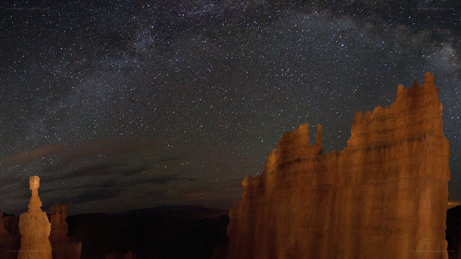 Milky Way over hoodoos