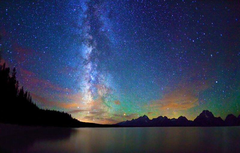 Milky Way over Lake — Blue, Serene