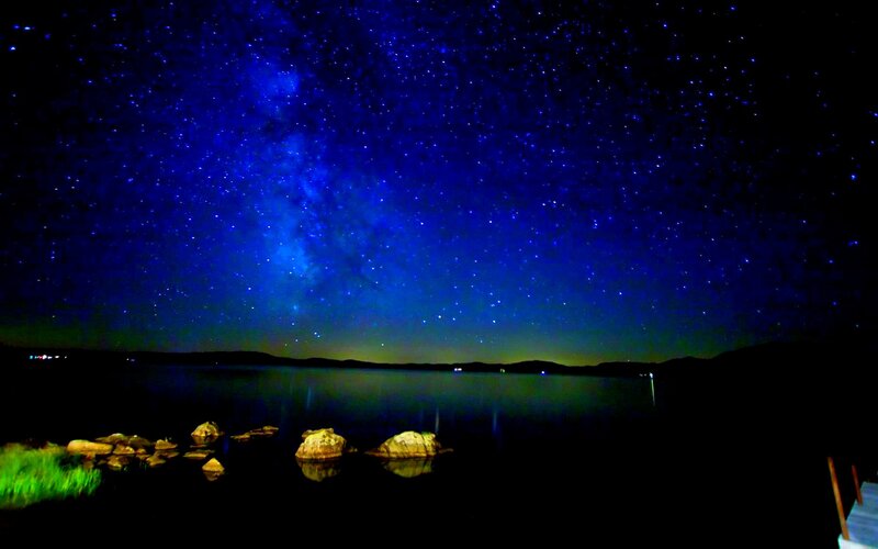 Milky Way over Lake — Blue