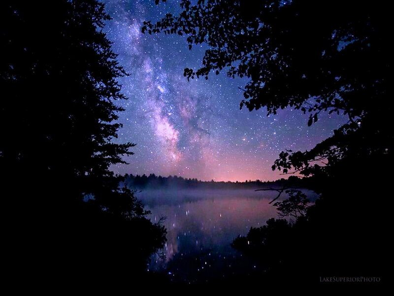 Milky Way over Lake — Purple