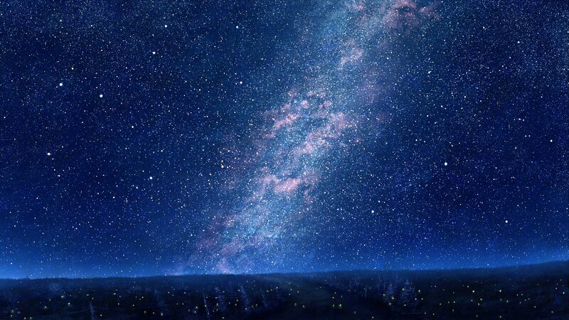 Milky Way over Landscape — Blue, Serene