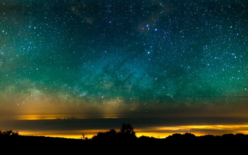 Milky Way over Landscape — Green