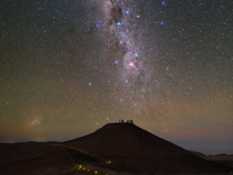 Milky Way over Mountain — Black, Serene, Night