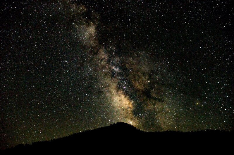 Milky Way over Mountain — Black, Serene