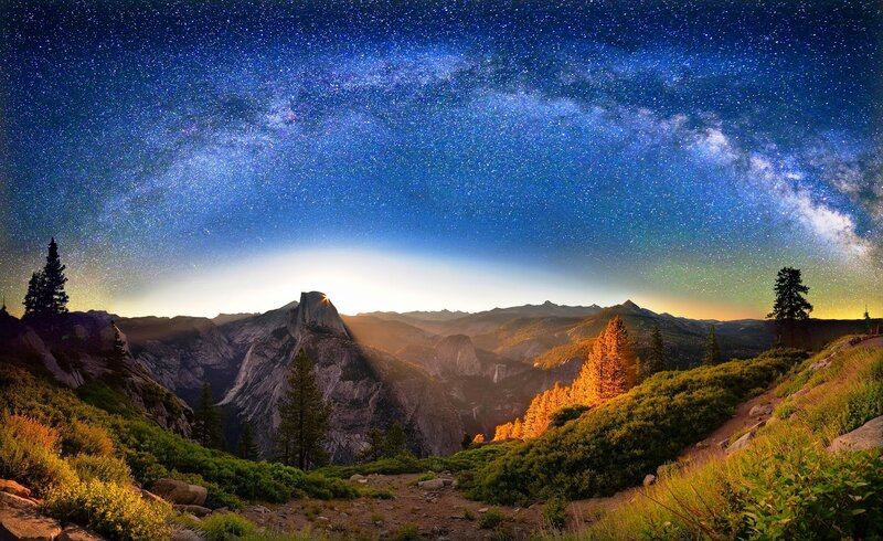Milky Way over Mountain — Blue