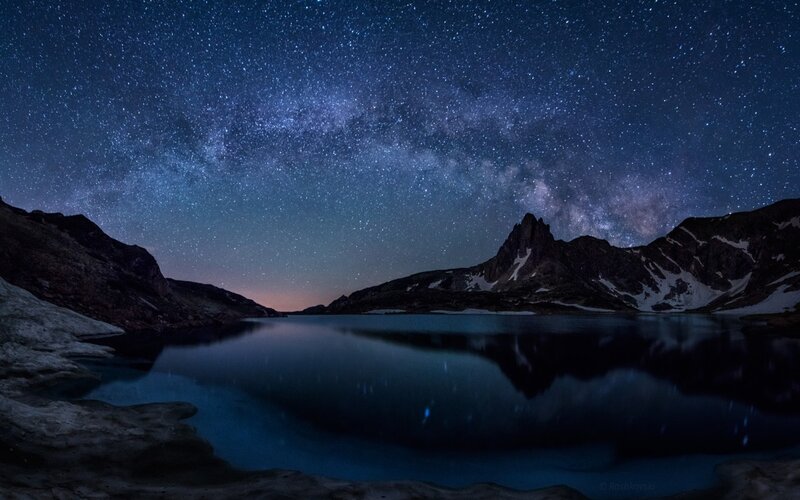 Milky Way over Mountain Lake — Blue