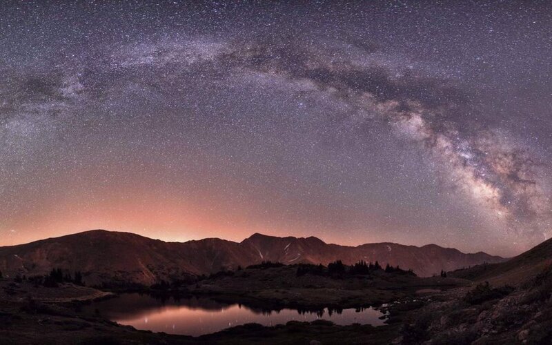 Milky Way over Mountain Lake