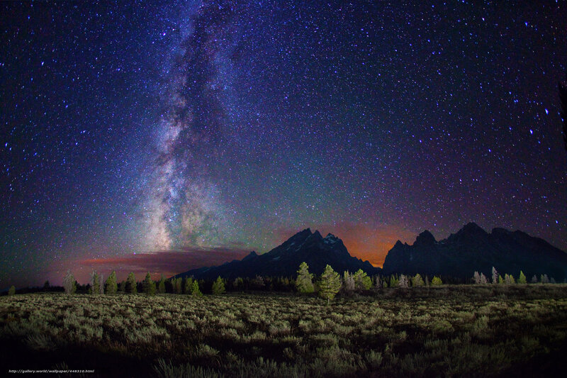 Milky Way over mountain landscape