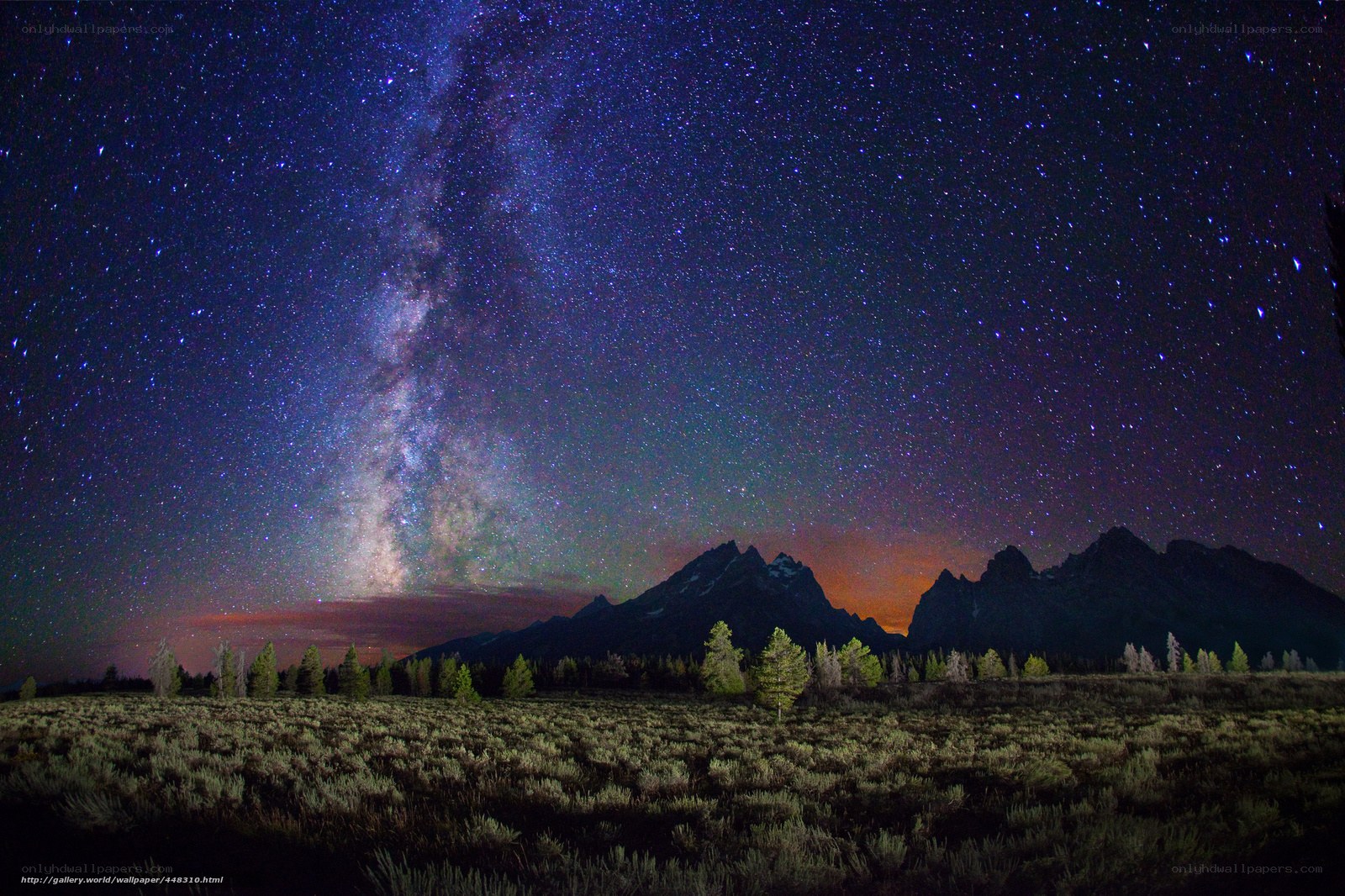 Milky Way over mountain landscape