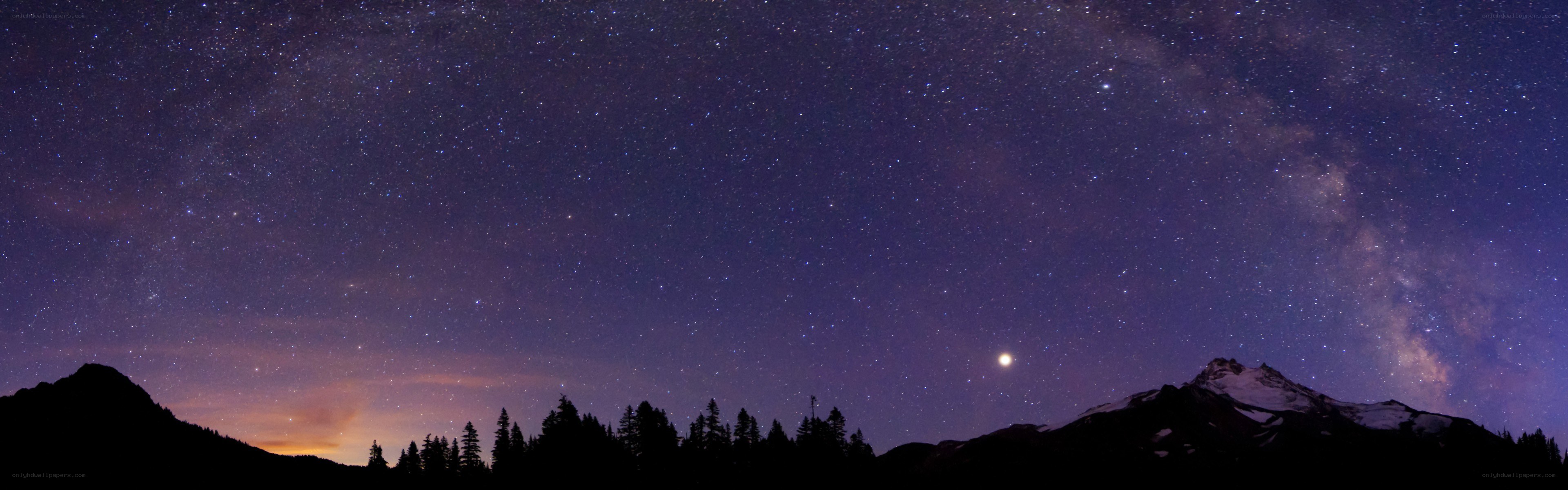 Milky Way over mountain peaks