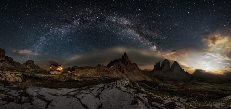 Milky Way over Mountain Peaks — Black