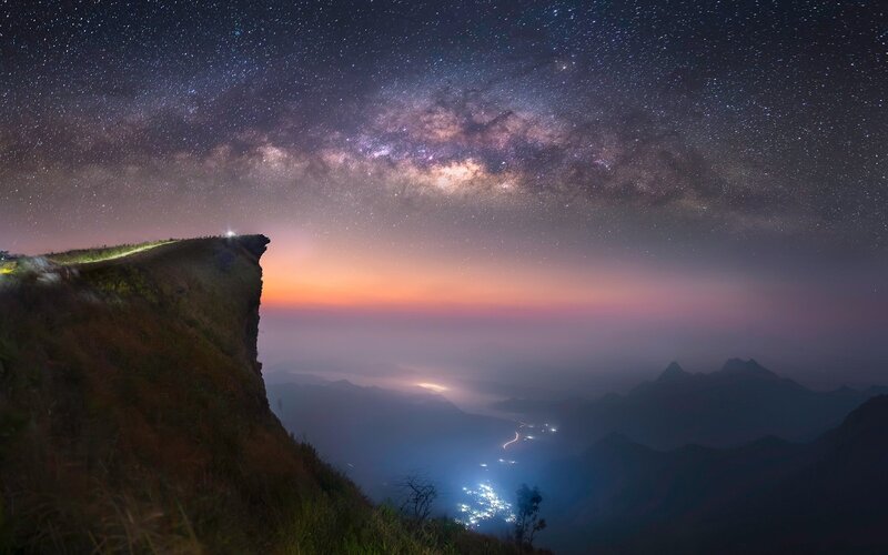 Milky Way over Mountain — Purple