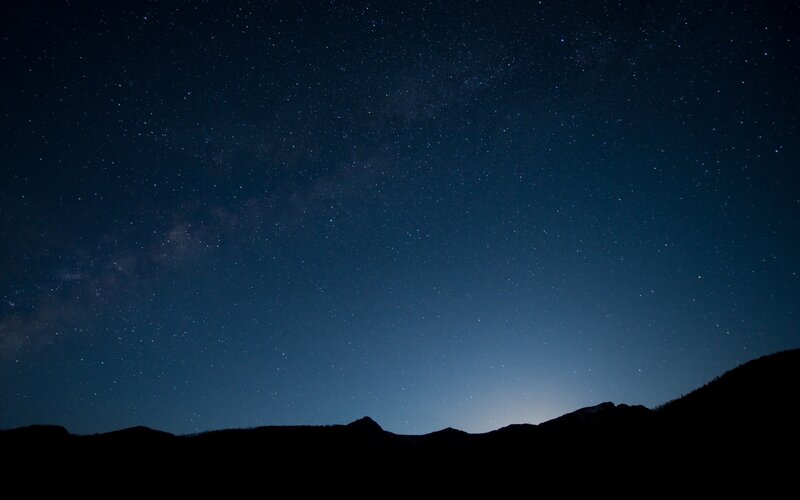 Milky Way over mountain silhouette