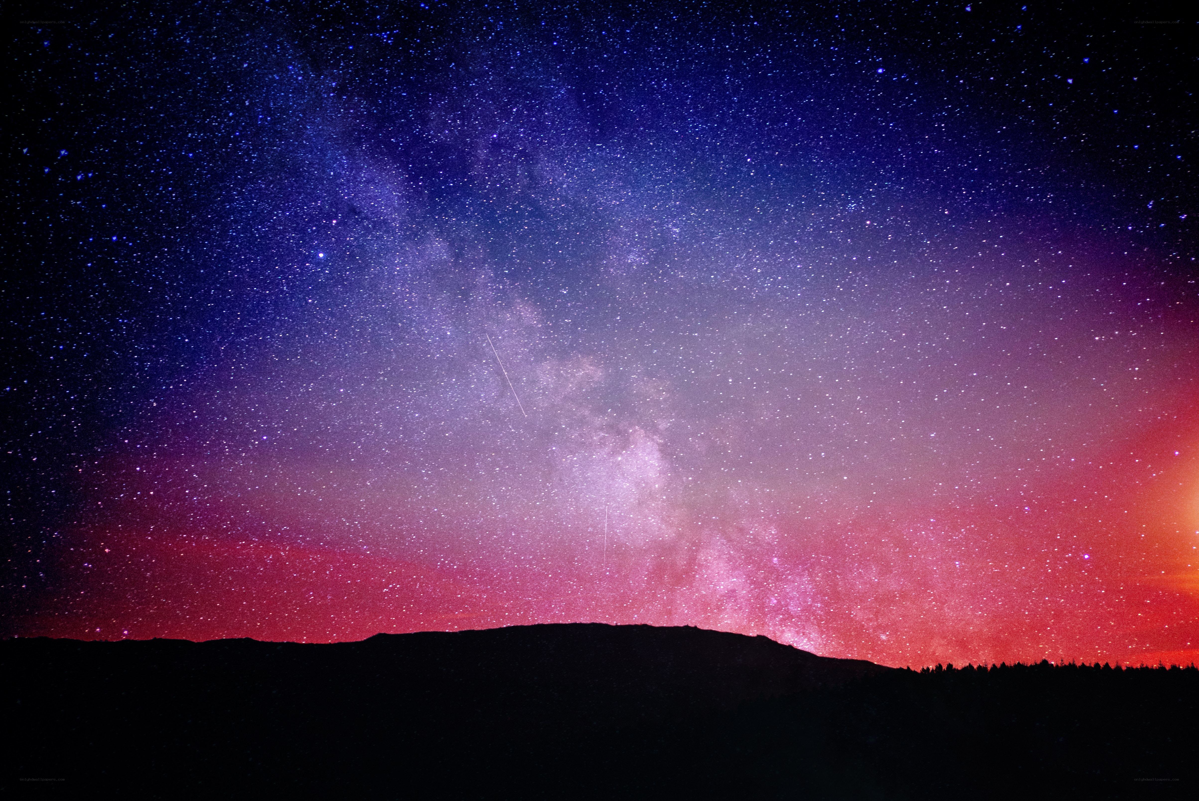 Milky Way over mountain silhouette