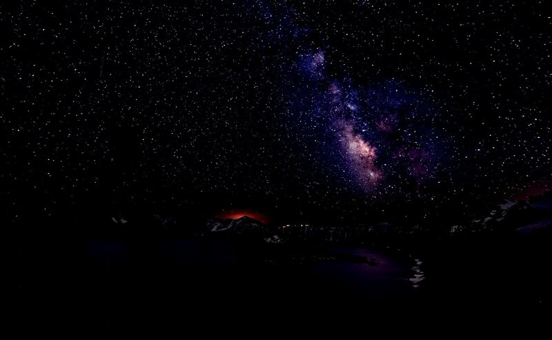 Milky Way over Mountains — Black, Serene