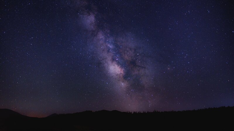 Milky Way over Mountains — Dark Blue, Serene