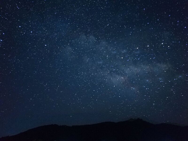 Milky Way over Mountains — Dark Blue