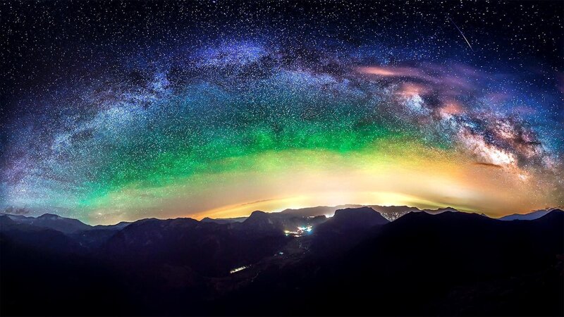 Milky Way over Mountains — Green