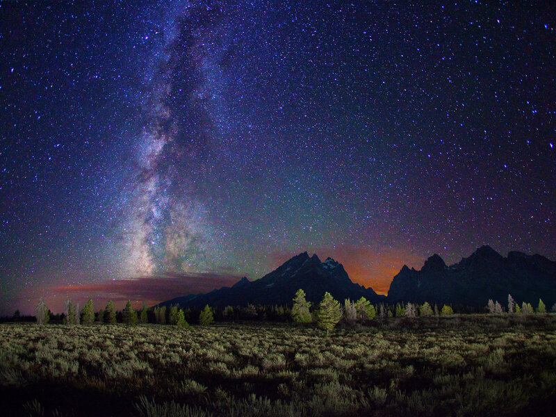 Milky Way over Mountains — Purple, Serene