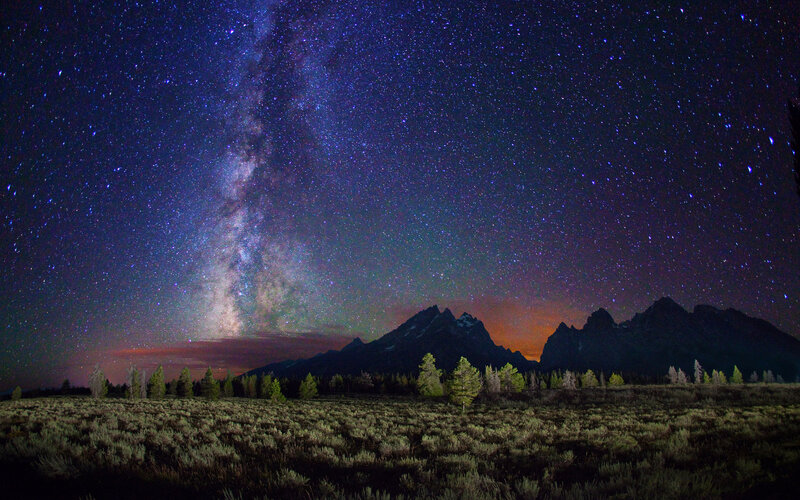 Milky Way over Mountains — Purple