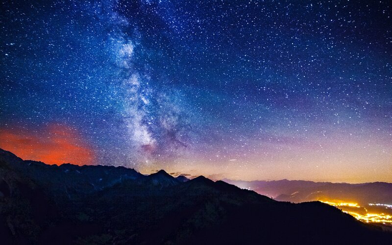 Milky Way over Mountains — Stars