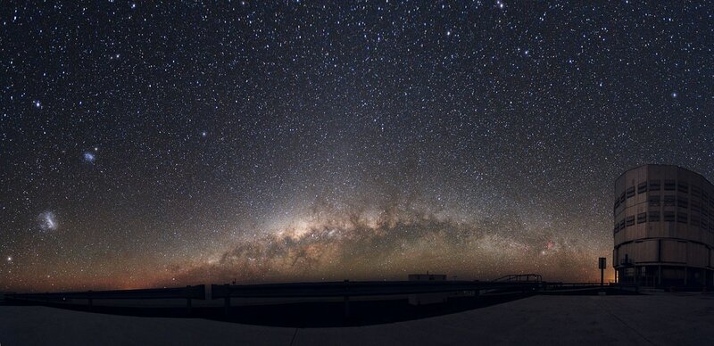 Milky Way over Observatory — Black, Serene, Night, Photograph, Stars, Galaxy, Building