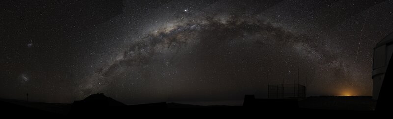 Milky Way over Observatory — Black, Serene, Night, Photograph, Stars, Galaxy, Light Pollution
