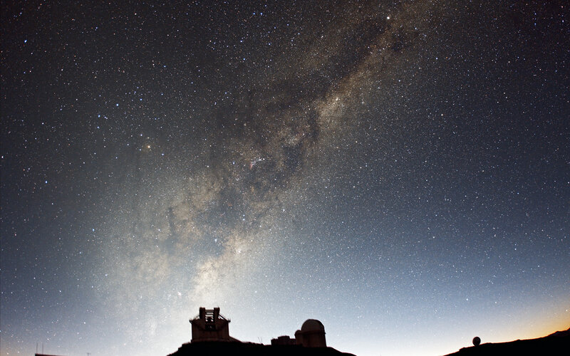 Milky Way over Observatory — Black, Serene, Night, Photograph, Stars