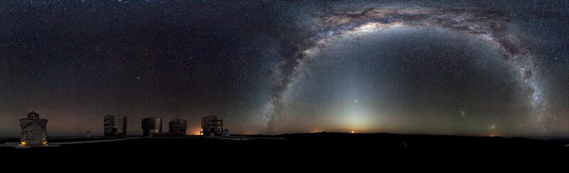 Milky Way over Observatory — Black, Serene, Night