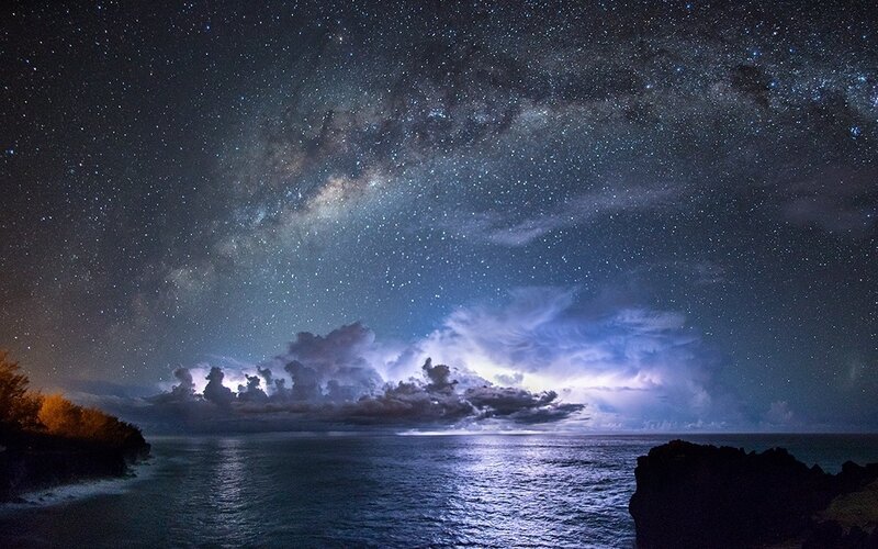 Milky Way over Ocean — Blue, Dramatic
