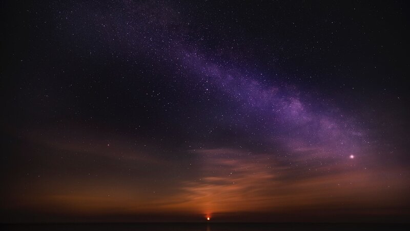 Milky Way over Ocean — Purple