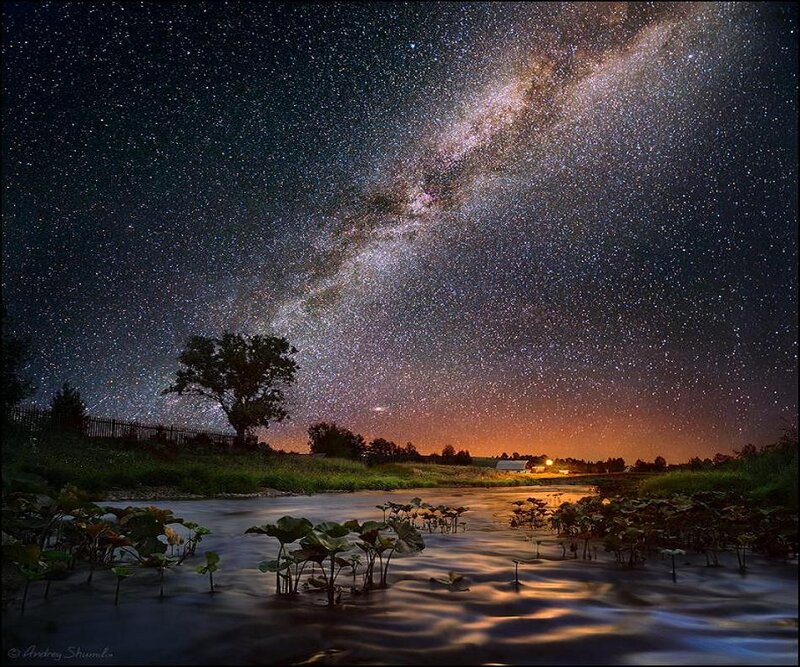 Milky Way over Pond