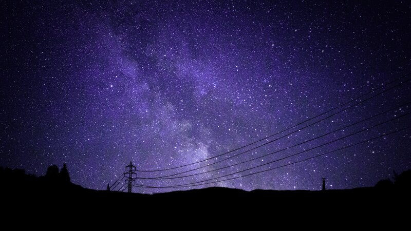 Milky Way over Power Lines