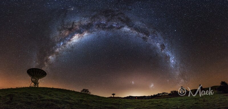 Milky Way over Radio Telescope