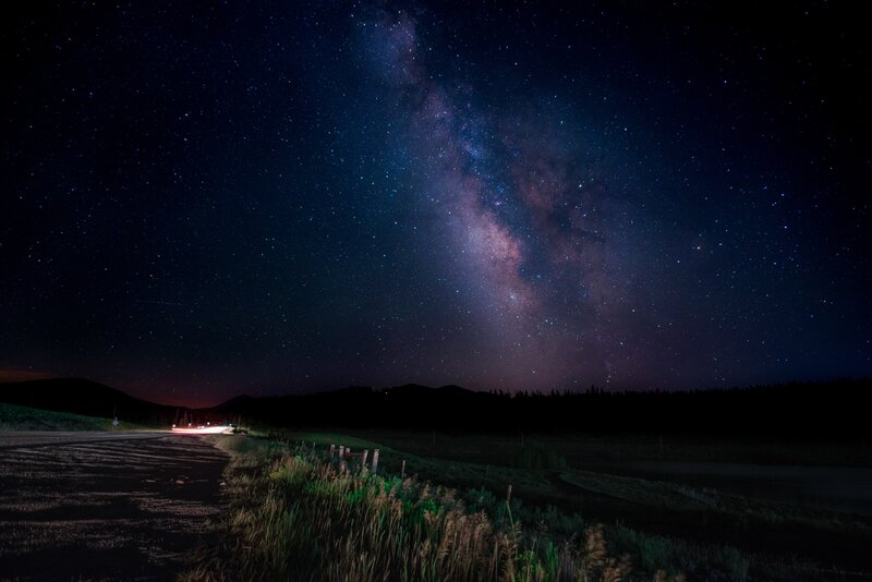 Milky Way over Road — Black