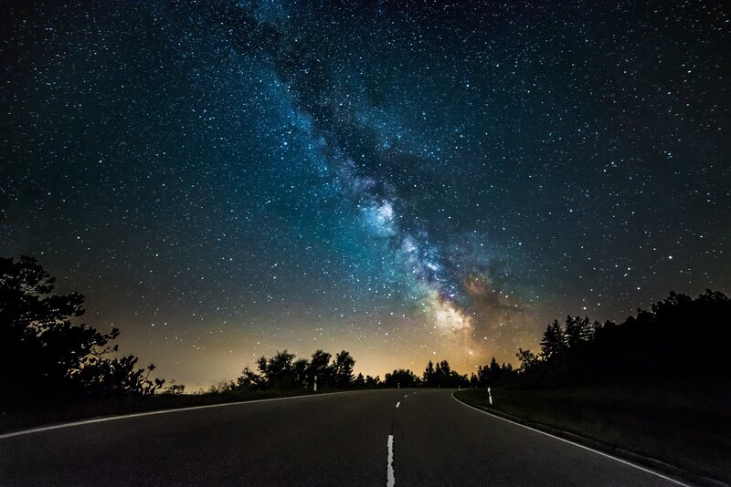 Milky Way over Road