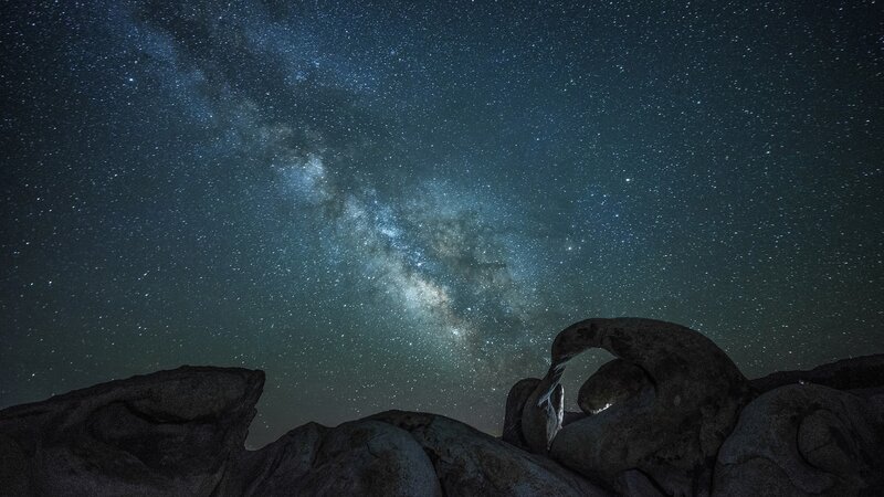 Milky Way over Rock Arch — Dark Blue